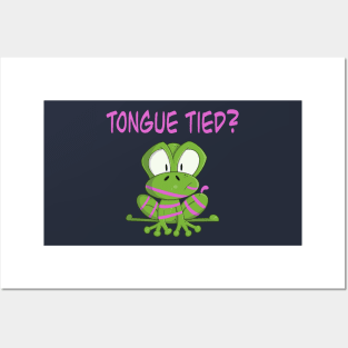 Cute Frog with his Tongue Tied Posters and Art